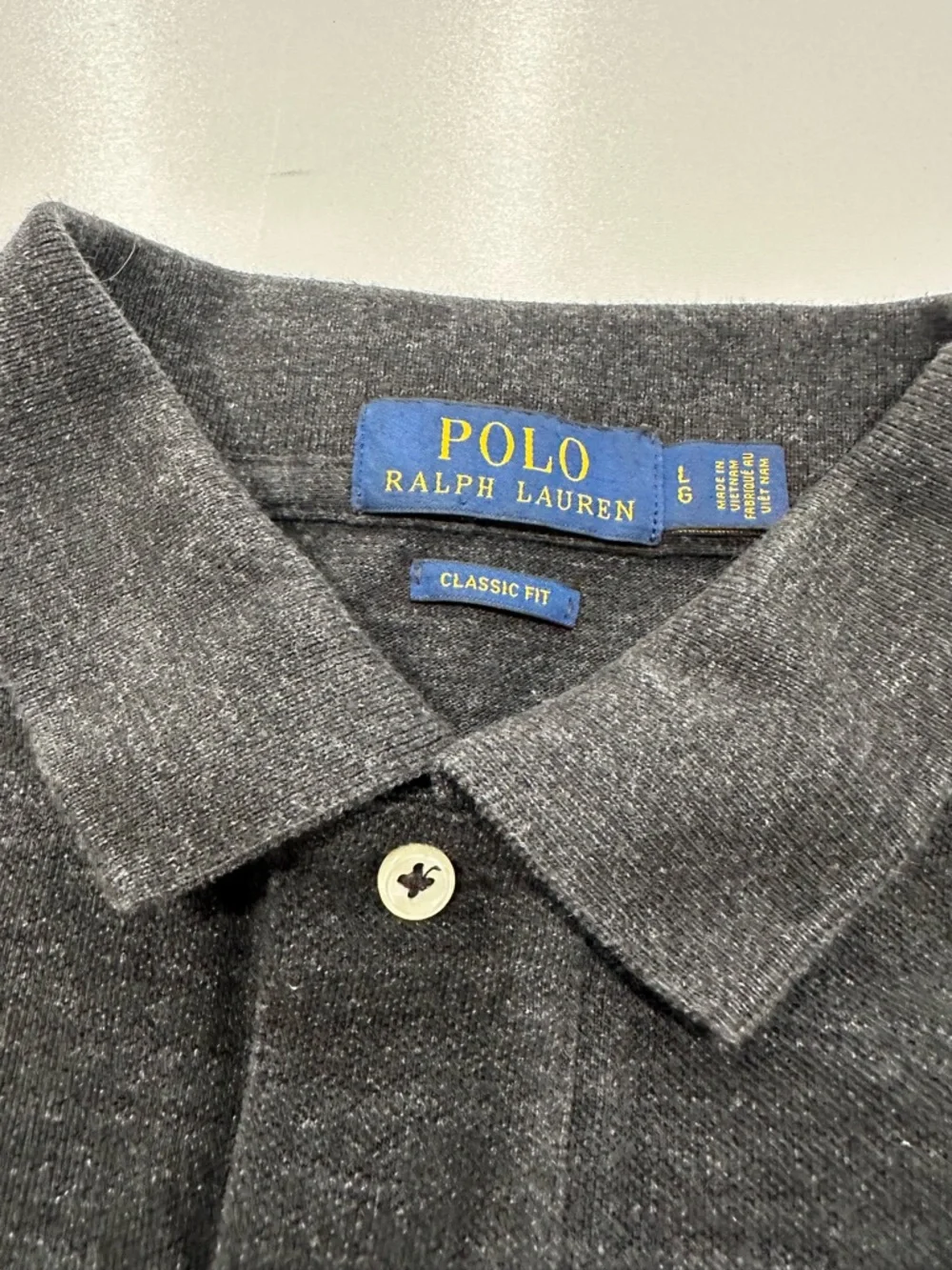 POLO Ralph Lauren Classic Fit 100% Cotton Dark Gray Mens Polo Large Soft Preppy